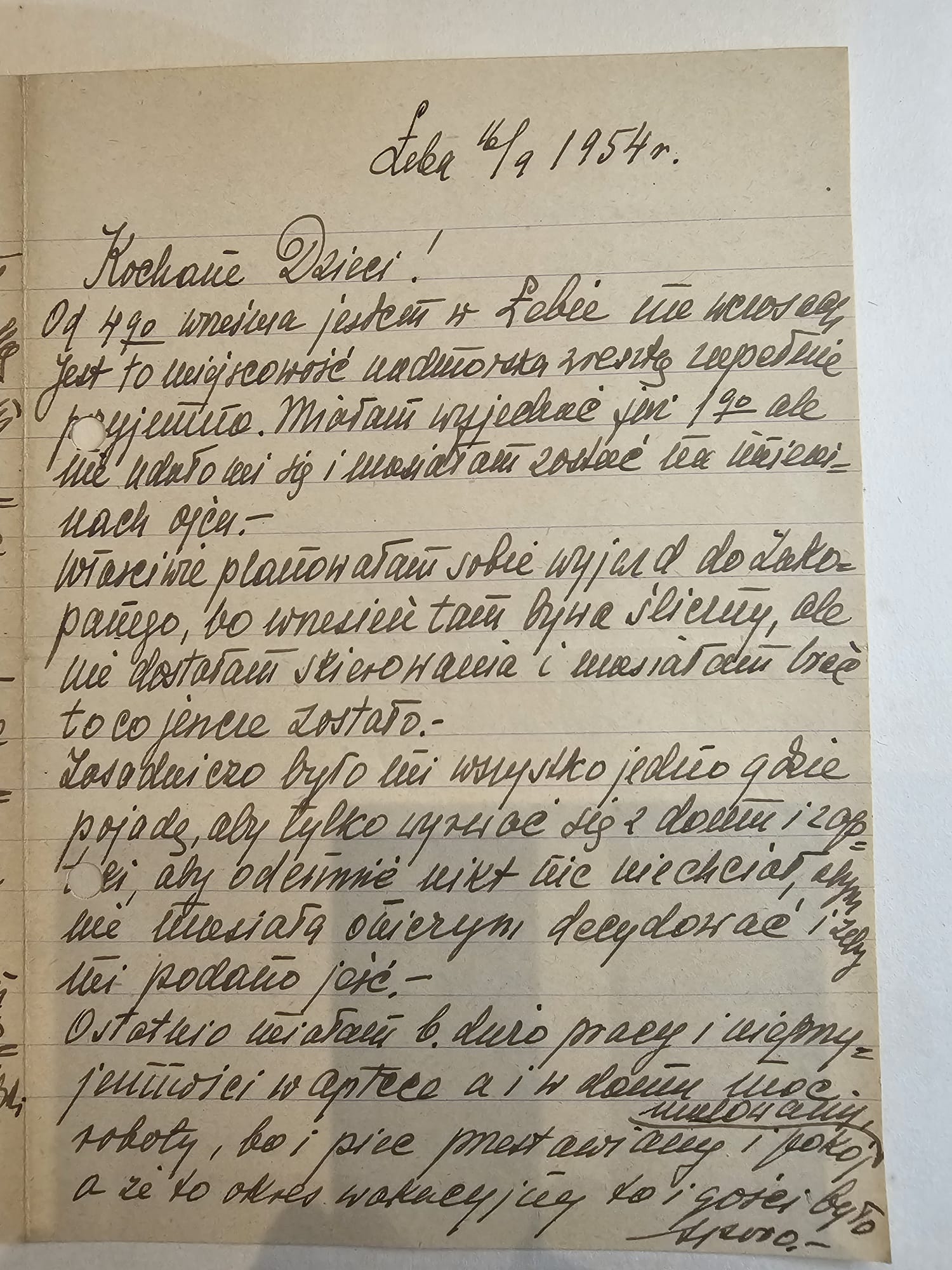 List Irmy — Łeba, 4.I.1954, nieznany korespondent, nowa postać