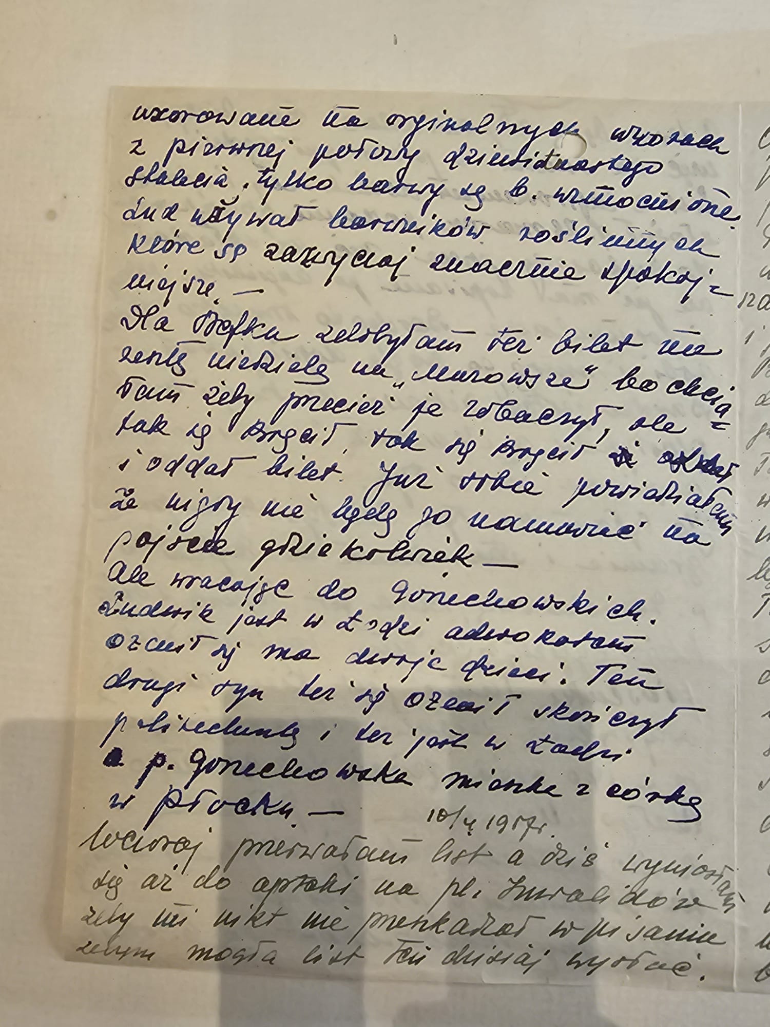 List Wandy — 10.IV.1954, apteka pl. Inwalidów, Gonechowscy adwokat Łódź, Stefan odmawia kina