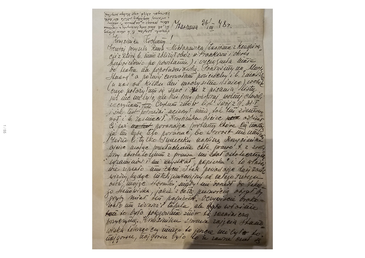 List Wandy — 2.III.1948, odp. na list nr 26, brak dyplomu ojca, teatr 'Mary Stuart', harcerstwo