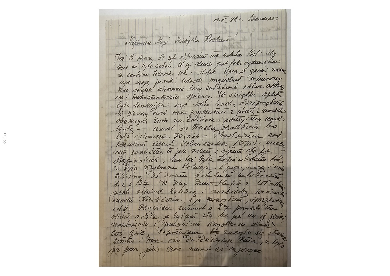 List Wandy — 2.V.1948, aparat AGFA od Włodka, pierścionek pradziadka, Pastor Knott Sergent