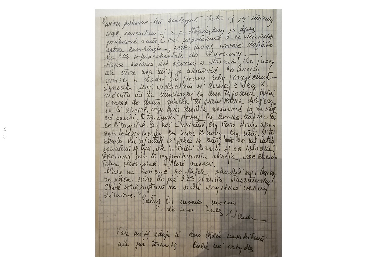 List Wandy — 20.V.1948, przeniesienie apteki: ul. Twarda/Ciepła, dawna dzielnica żydowska