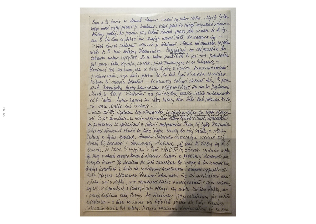 List Wandy — 15.VI.1948 (nieskoñczony), krawat z Milanówka, słownik, puszeczka Zórka